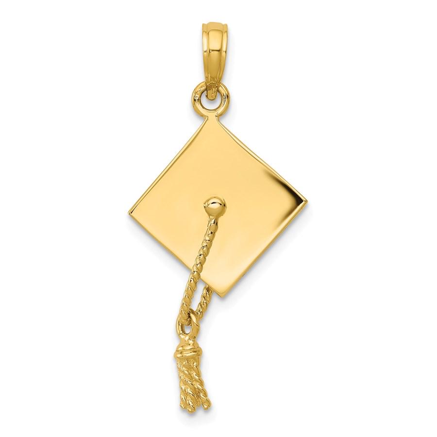 14k Gold Solid Polished 3-Dimensional Graduation Cap Pendant: 14k Gold Solid Polished 3-Dimensional Graduation Cap Pendant RBJ No: 119498 Metal: Gold Purity: 14K Length Of Item: 30 mm