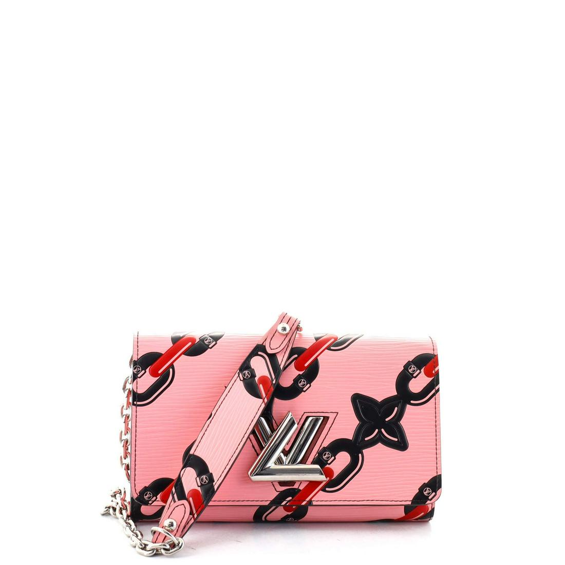 Louis Vuitton Twist Chain Wallet Chain Flower Print Epi Leather