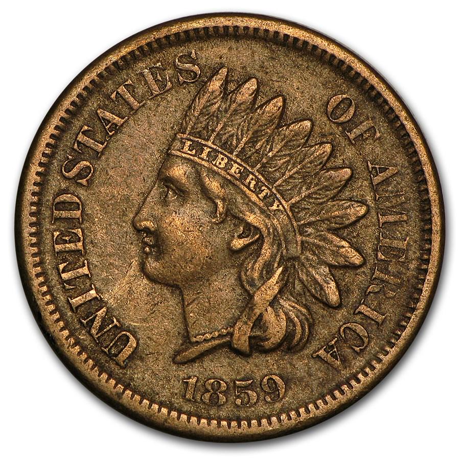 1859 Indian Head Cent VF: 1859 Indian Head Cent VF SKU: RBJ15967 Year: 1859 Grade: Very Fine Grade Service: None Denomination: $0.01 Mint Mark: P - Philadelphia (Not Shown) Metal Content: 0 troy oz Purity