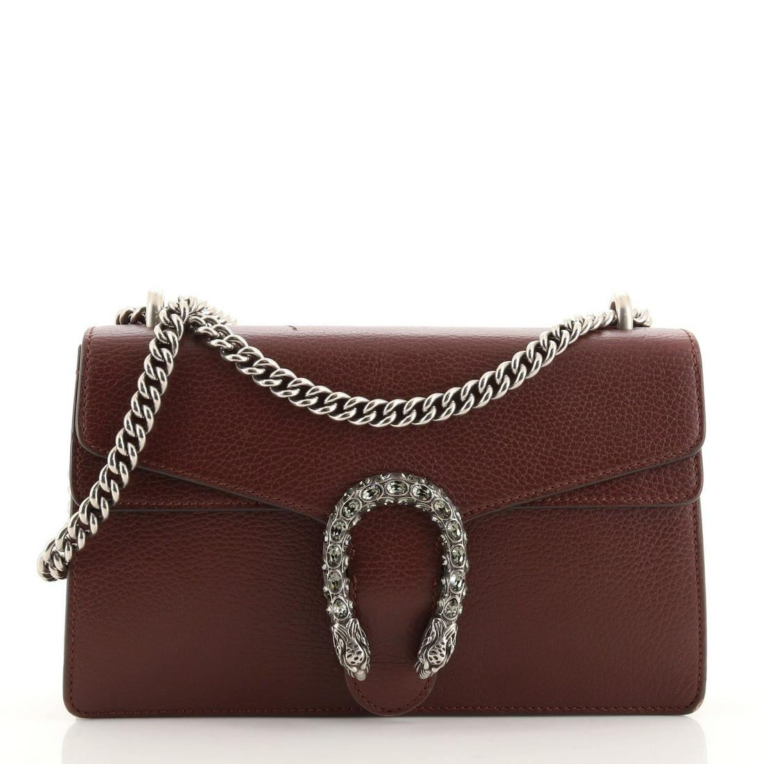 Gucci Dionysus Bag Leather Small: Gucci Dionysus Bag Leather Small Exterior Color: Red Interior Color: Neutral Exterior Material: Leather Interior Material: Fabric Hardware Color: Aged Silver Accessories: Dust bag <b