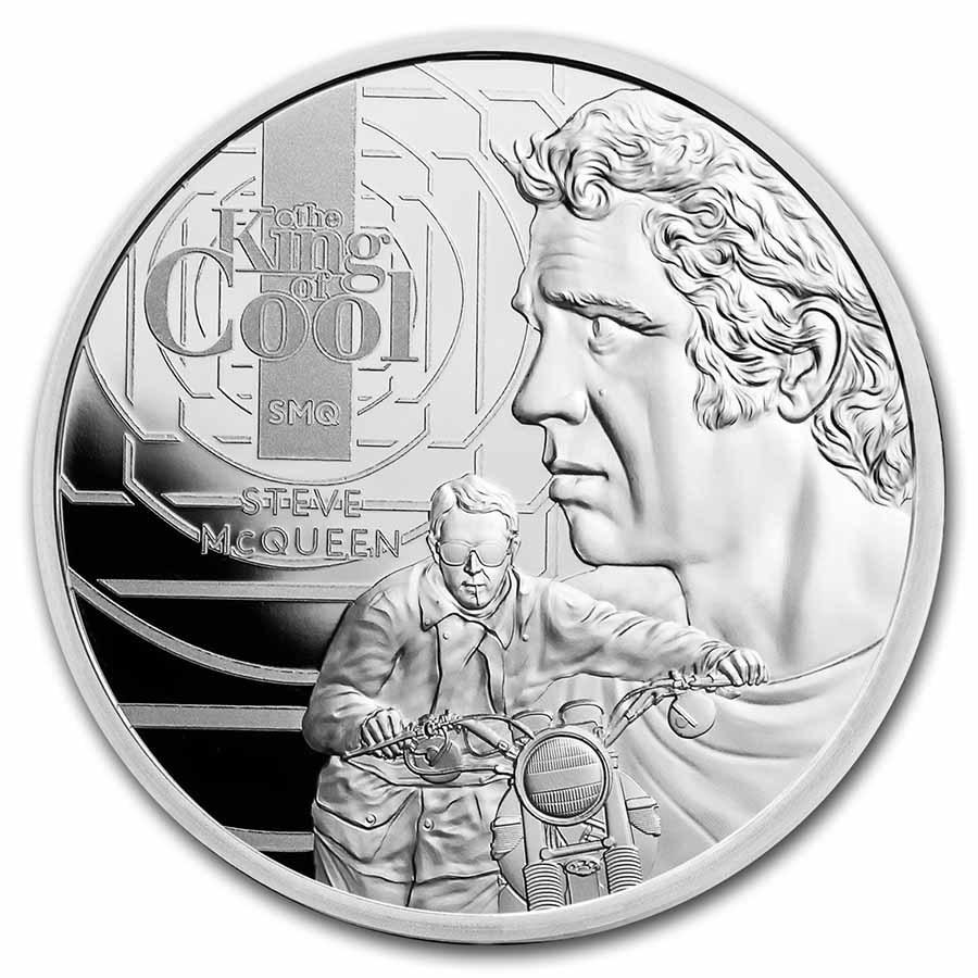 2021 Samoa 1 oz Silver Steve McQueen: The King of Cool BU: 2021 Samoa 1 oz Silver Steve McQueen: The King of Cool BU SKU: RBJ230948 Year: 2021 Grade: Brilliant Unc Grade Service: None Denomination: 5 Dollars Mint Mark: Not Shown Metal Content: 1