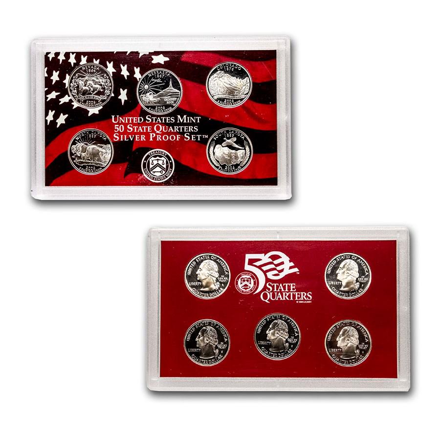1999-2018-S Silver Quarter Proof Sets (Random Year, Plastic Only): 1999-2018-S Silver Quarter Proof Sets (Random Year, Plastic Only) SKU: RBJ213091 Year: Varies Grade: Proof Grade Service: None Denomination: 25 Cents Mint Mark: S - San Francisco Metal Co