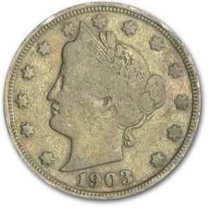 1903 Liberty Head V Nickel Good+: 1903 Liberty Head V Nickel Good+ SKU: RBJ7935 Year: 1903 Grade: Good Grade Service: None Denomination: $0.05 Mint Mark: P - Philadelphia (Not Shown) Metal Content: 0 troy oz Puri