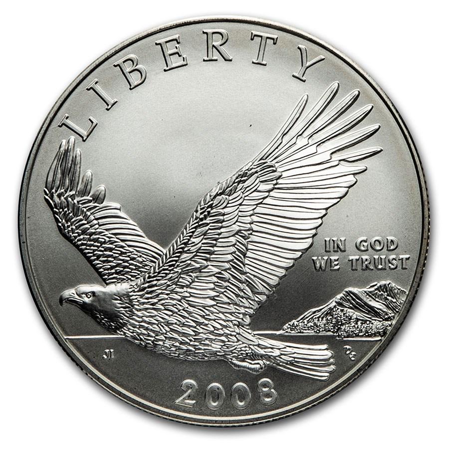2008-P Bald Eagle $1 Silver Commem BU (Capsule Only): 2008-P Bald Eagle $1 Silver Commem BU (Capsule Only) SKU: RBJ216183 Year: 2008 Grade: Brilliant Unc Grade Service: None Denomination: $1.00 Dollar Mint Mark: P - Philadelphia Metal Conten