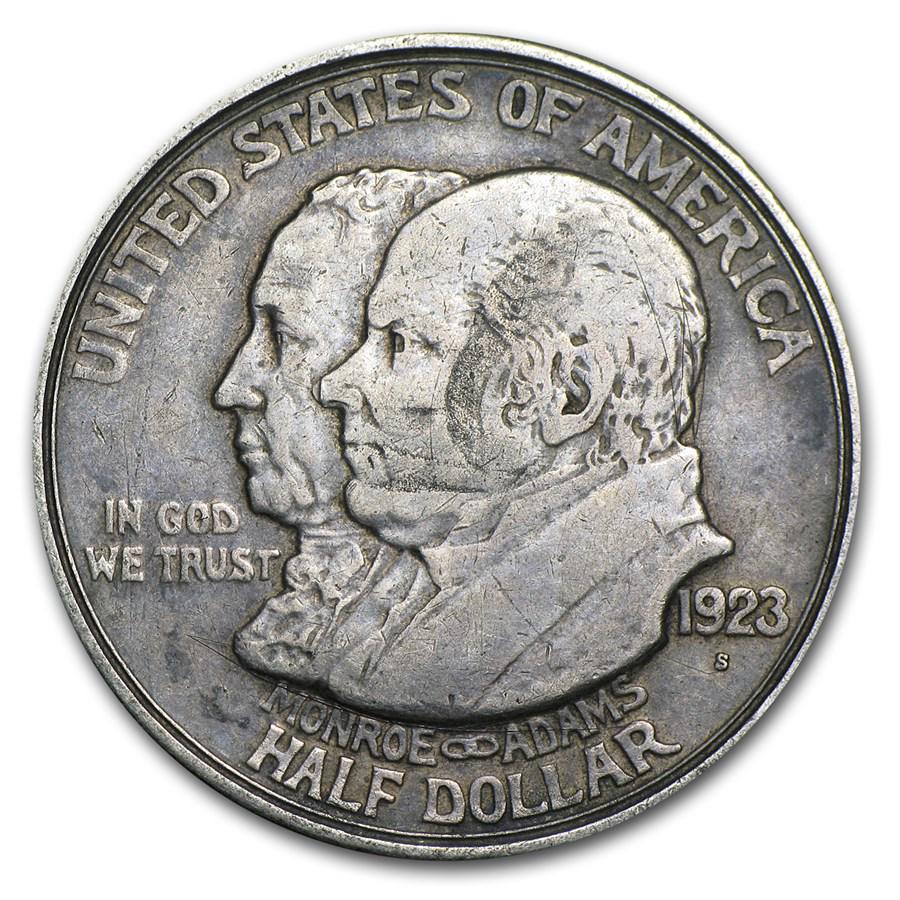 1923-S Monroe Doctrine Half Avg Circ: 1923-S Monroe Doctrine Half Avg Circ SKU: RBJ19882 Year: 1923 Grade: Average Circulated Grade Service: None Denomination: 50 Cents Mint Mark: S - San Francisco Metal Content: 0.3617 troy