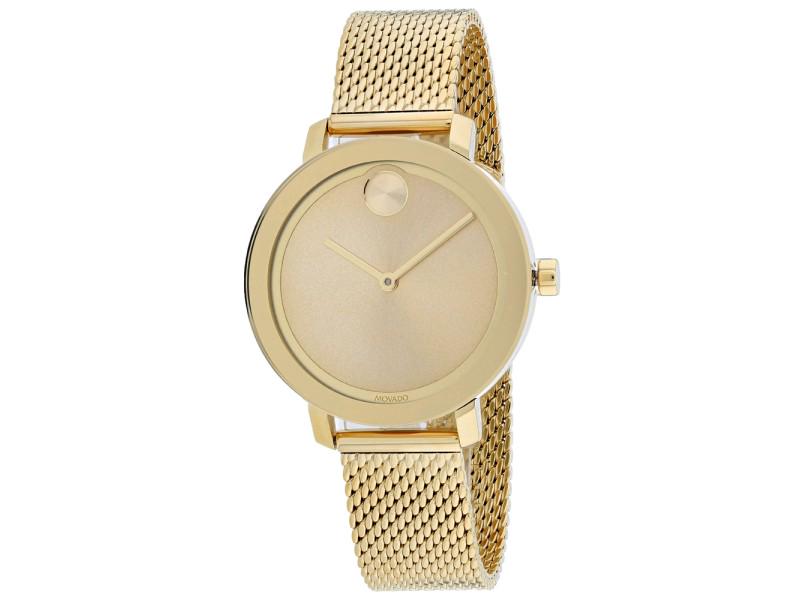 Movado womens Bold: Movado womens Bold Product Code: 3600653-39B2A Brand: Movado Condition: Never Worn Stainless steel case, Stainless steel bracelet, Gold dial, Quartz movement,Scratch resistant mineral, Water resistant