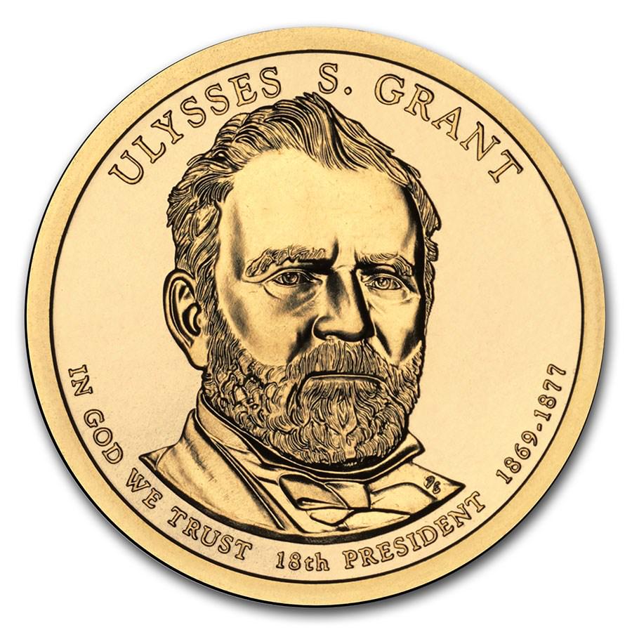 2011-D Ulysses S. Grant Presidential Dollar BU: 2011-D Ulysses S. Grant Presidential Dollar BU Product ID: RBJ204211 Year: 2011 Grade: Brilliant Unc Grade Service: None Denomination: $1.00 Mint Mark: D - Denver Metal Content: 0 troy oz