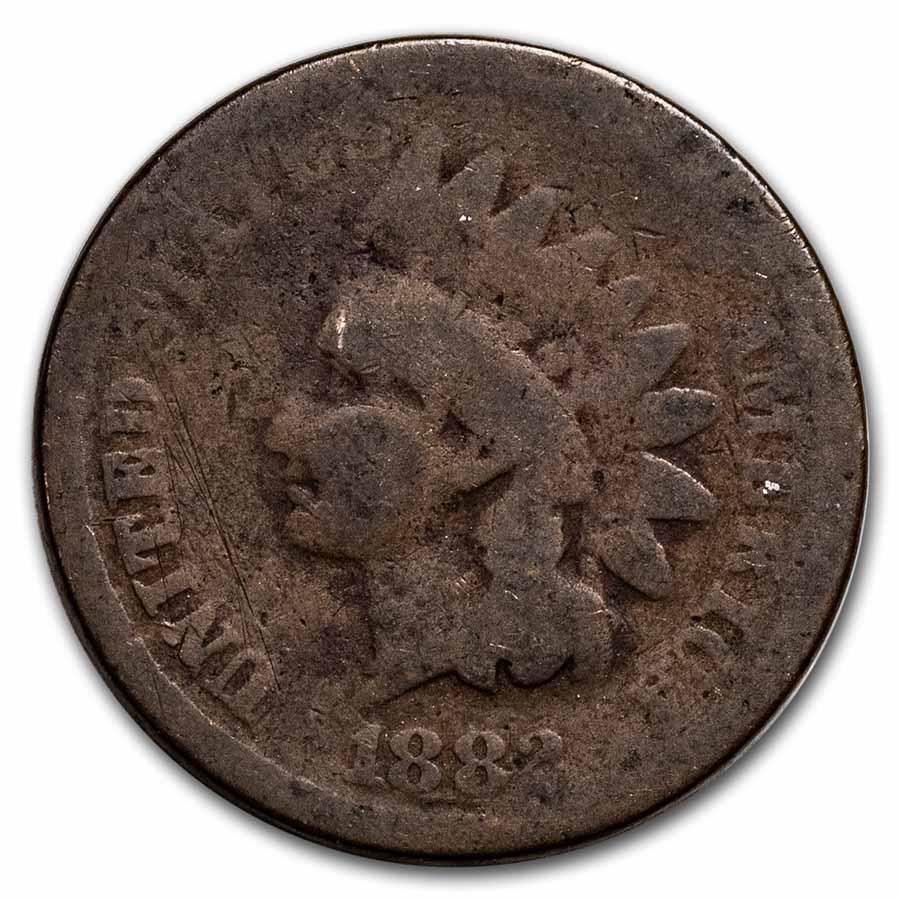 1882 Indian Head Cent AG: 1882 Indian Head Cent AG Product ID: RBJ8228 Year: 1882 Grade: Almost Good Grade Service: None Denomination: 1 Cent Mint Mark: P - Philadelphia (Not Shown) Metal Content: 0 troy oz