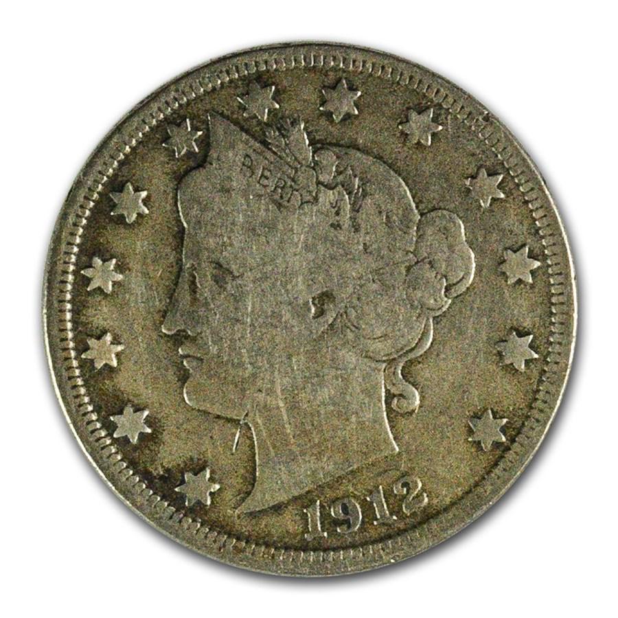1912-D Liberty Head V Nickel Fine: 1912-D Liberty Head V Nickel Fine Product ID: RBJ6326 Year: 1912 Grade: Fine Grade Service: None Denomination: $0.05 Mint Mark: D - Denver Metal Content: 0 troy oz Purity: N/A <b