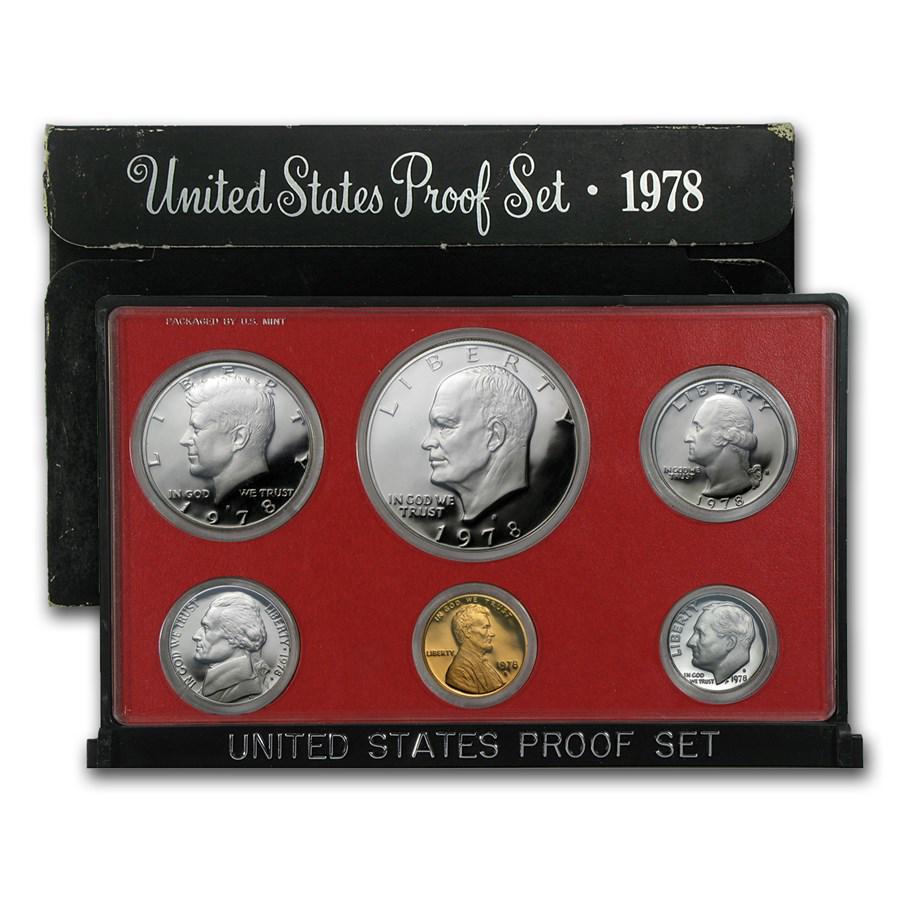 1978-S U.S. Proof Set: 1978-S U.S. Proof Set Product ID: 1158 Year: 1978 Grade: Proof Grade Service: None Denomination: Various - Set Mint Mark: S - San Francisco Metal Content: 0 troy oz Purity: Other