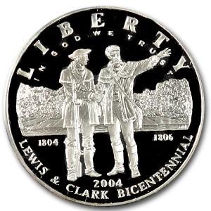 2004-P Lewis & Clark Bicent'l $1 Silver Commem Prf (Capsule only): 2004-P Lewis & Clark Bicent'l $1 Silver Commem Prf (Capsule only) Product ID: 42805 Year: 2004 Grade: Proof Grade Service: None Denomination: $1.00 Dollar Mint Mark: P - Philadelphia Meta