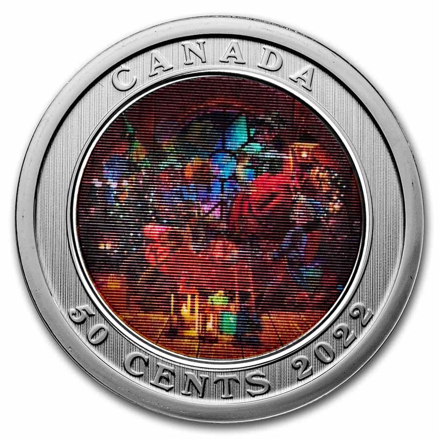 2022 Canada 50-Cent Lenticular Santa's Sleigh: 2022 Canada 50-Cent Lenticular Santa's Sleigh Product ID: 257248 Year: 2022 Grade: None Grade Service: None Denomination: 50 Cents Mint Mark: RCM (Not Shown) Metal Content: 0 troy oz