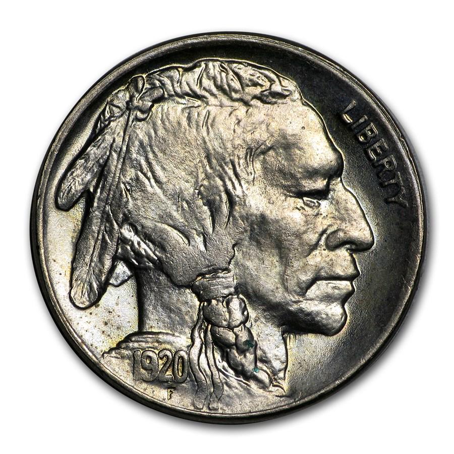 1920 Buffalo Nickel BU: 1920 Buffalo Nickel BU Product ID: 39844 Year: 1920 Grade: Brilliant Unc Grade Service: None Denomination: $0.05 Mint Mark: P - Philadelphia (Not Shown) Metal Content: 0 troy oz