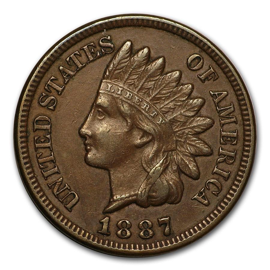 1887 Indian Head Cent XF: 1887 Indian Head Cent XF Product ID: 24214 Year: 1887 Grade: Extra Fine Grade Service: None Denomination: 1 Cent Mint Mark: P - Philadelphia (Not Shown) Metal Content: 0 troy oz