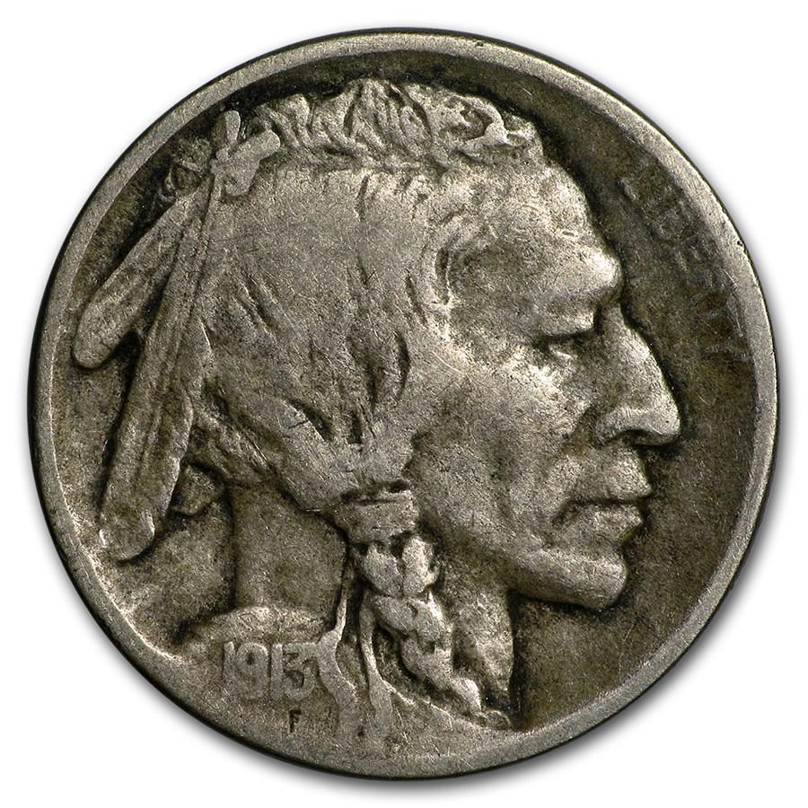1913-D Type-II Buffalo Nickel Fine: 1913-D Type-II Buffalo Nickel Fine Product ID: 157833 Year: 1913 Grade: Fine Grade Service: None Denomination: $0.05 Mint Mark: D - Denver Metal Content: 0 troy oz Purity: N/A