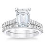 Natural 3.15 CT Diamond Bridal Ring 18K White Gold