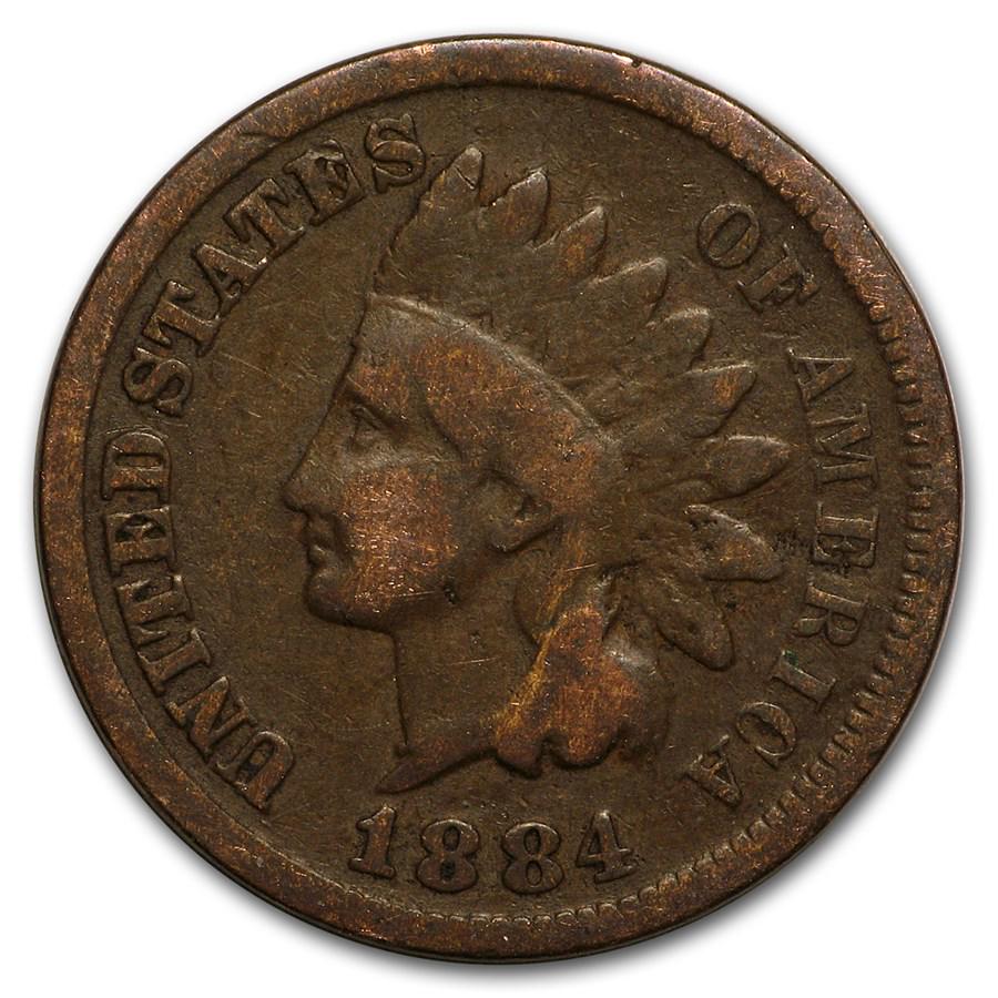 1884 Indian Head Cent Good+: 1884 Indian Head Cent Good+ Product ID: 8233 Year: 1884 Grade: Good Grade Service: None Denomination: $0.01 Mint Mark: P - Philadelphia (Not Shown) Metal Content: 0 troy oz Purit