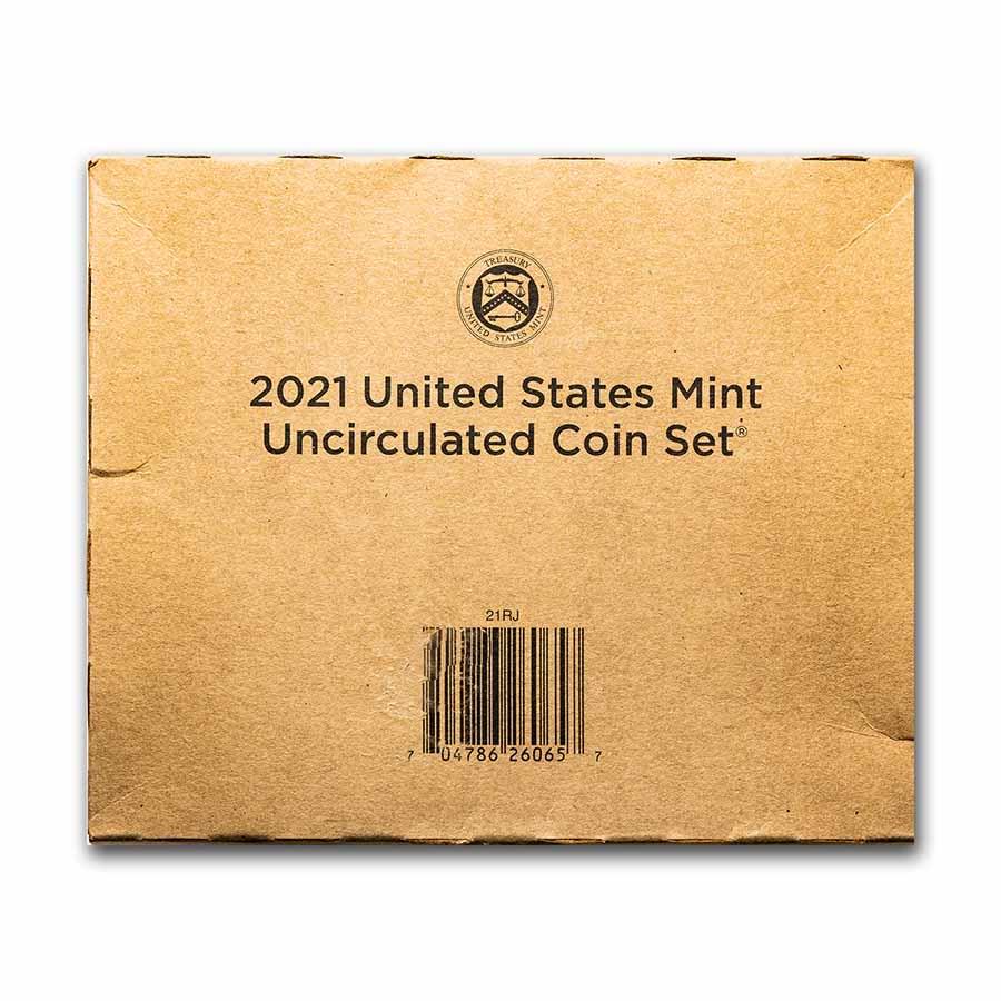 2021 U.S. Mint Set: 2021 U.S. Mint Set Product ID: 240432 Year: 2021 Grade: Uncirculated Grade Service: None Denomination: Varies Mint Mark: Varies Metal Content: 0 troy oz Purity: N/A Thic