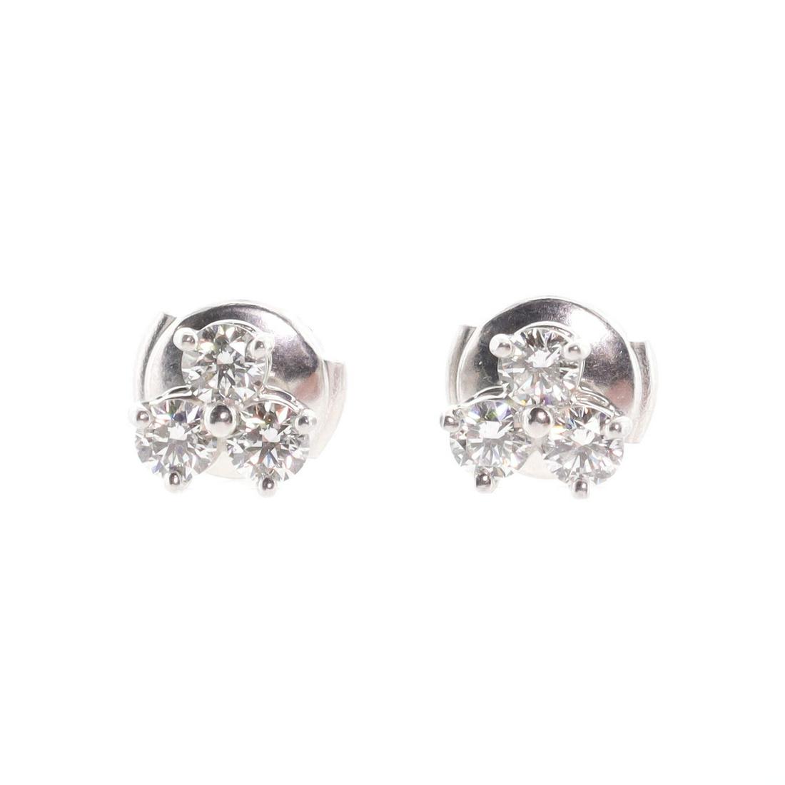 Tiffany & Co. Aria Stud Earrings Platinum And Diamonds