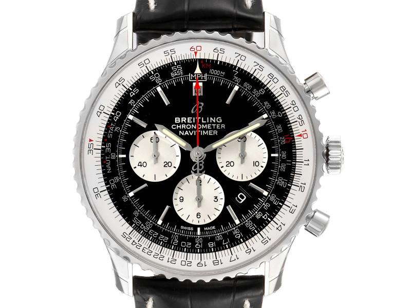 Breitling Navitimer 01 46mm Black Steel Dial Mens Watch AB0127 Unworn: Breitling Navitimer 01 46mm Black Steel Dial Mens Watch AB0127 Unworn Product Code: 36427-34CB0 Brand: Breitling Condition: Never Worn