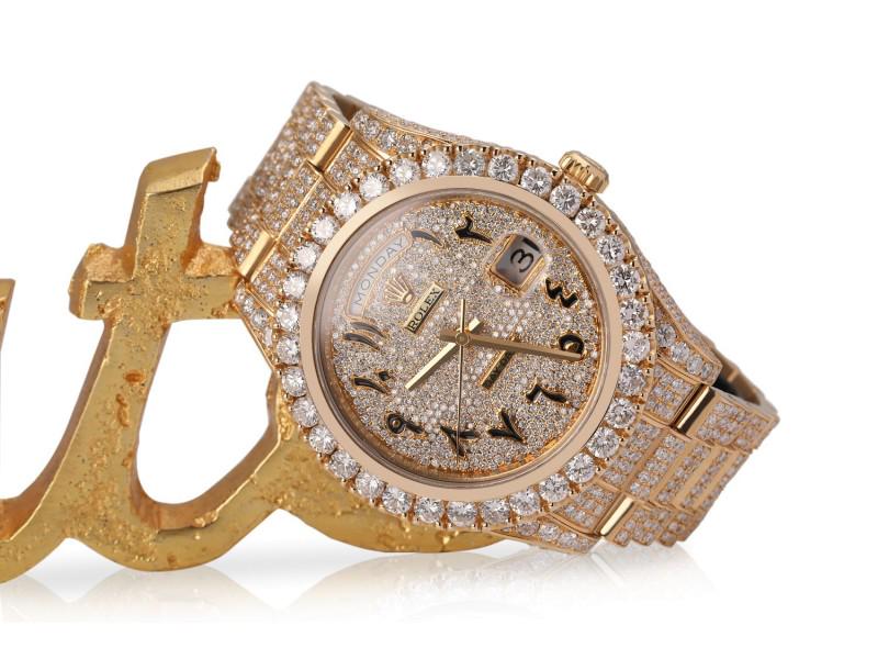Rolex 36mm Diamond Day-Date Arabic Script Dial Presidential Yellow Gold Watch 228238: Rolex 36mm Diamond Day-Date Arabic Script Dial Presidential Yellow Gold Watch 228238 Product Code: DR19022-E21A8 Brand: Rolex Condition: Never Worn Final Sale: THIS ITEM IS FINAL SALE AND NOT RETURNAB