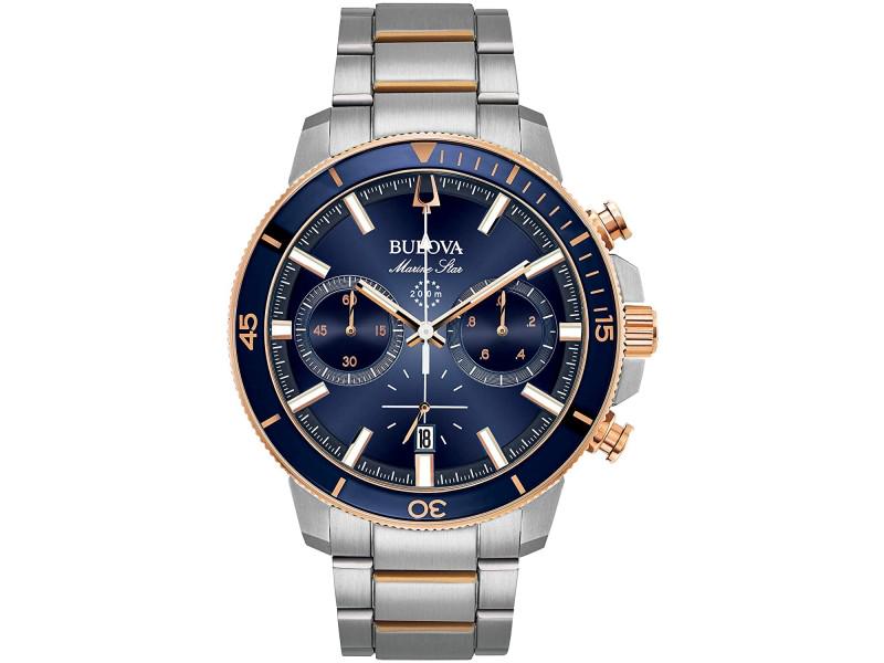 Bulova mens Marine Star: Bulova mens Marine Star Product Code: 98B301-39B2A Brand: Bulova Condition: Never Worn Stainless steel case, Stainless steel bracelet, Blue dial, Quartz movement,Scratch resistant sapphire, Water resi