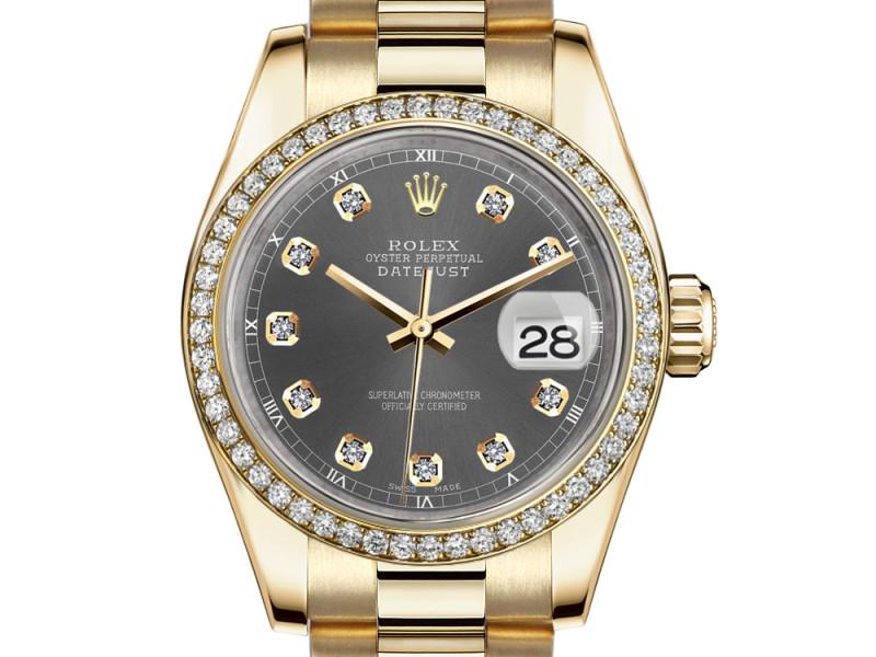 Rolex Presidential 68278 31mm Womens Watch: Rolex Presidential 68278 31mm Womens Watch RBJ No: 37358-E21A8 Brand: Rolex Condition: Pre-Owned Model: Diamond Reference: 68278 Rolex Presidential 68278 31mm Womens Watch Features:Brand: RolexGen