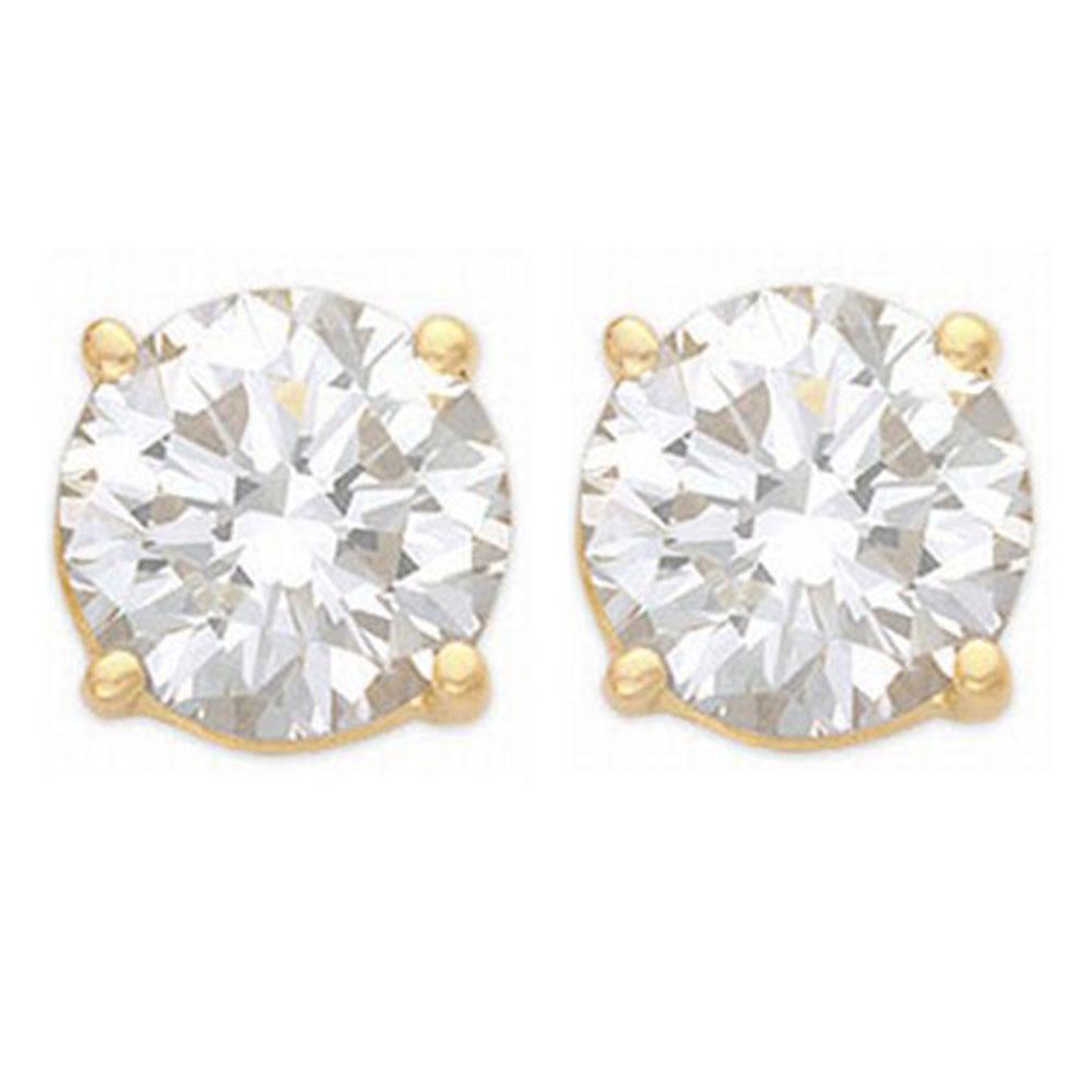 1.50 ctw Certified VS/SI Diamond Stud Earrings 14k Yellow Gold: 1.50 ctw Certified VS/SI Diamond Stud Earrings 14k Yellow Gold Item: Diamond StudTotal Gem weight: 1.5 carats Metal: Solid 14k Yellow Gold Gold Product Weight: Approx. 1.8 grams Jewelry Note: