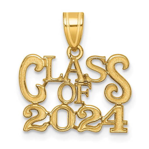 14k Yellow Gold Class Of 2024 Graduation Charm 18.5 Mm