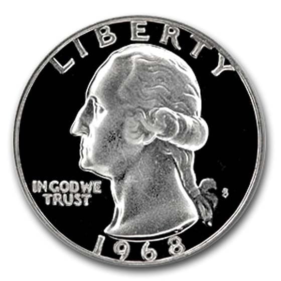 1968-S Washington Quarter Gem Proof: 1968-S Washington Quarter Gem Proof RBJ no: 6537 Year: 1968 Grade: Gem Proof Grade Service: None Denomination: 25 Cents Mint Mark: S - San Francisco Metal Content: 0 troy oz Puri