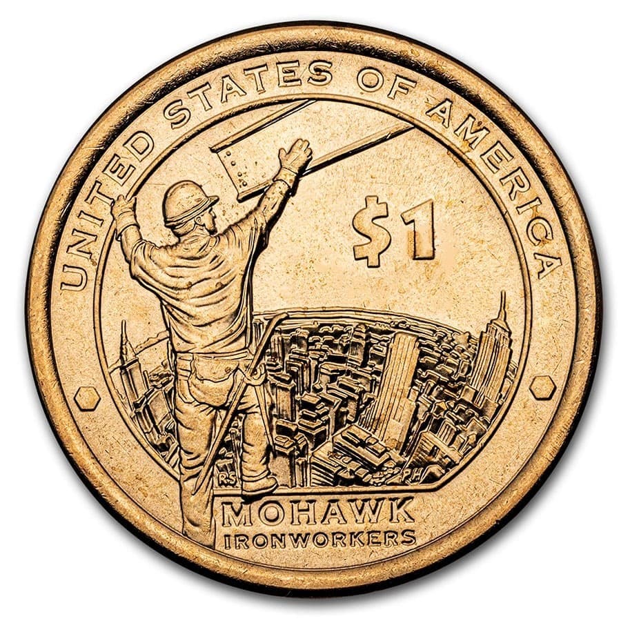2015-D Native Amer $1 - Mohawk Ironworkers BU: 2015-D Native Amer $1 - Mohawk Ironworkers BU RBJ no: 201522 Year: 2015 Grade: Brilliant Unc Grade Service: None Denomination: 1 Dollar Mint Mark: D - Denver Metal Content: 0 troy oz