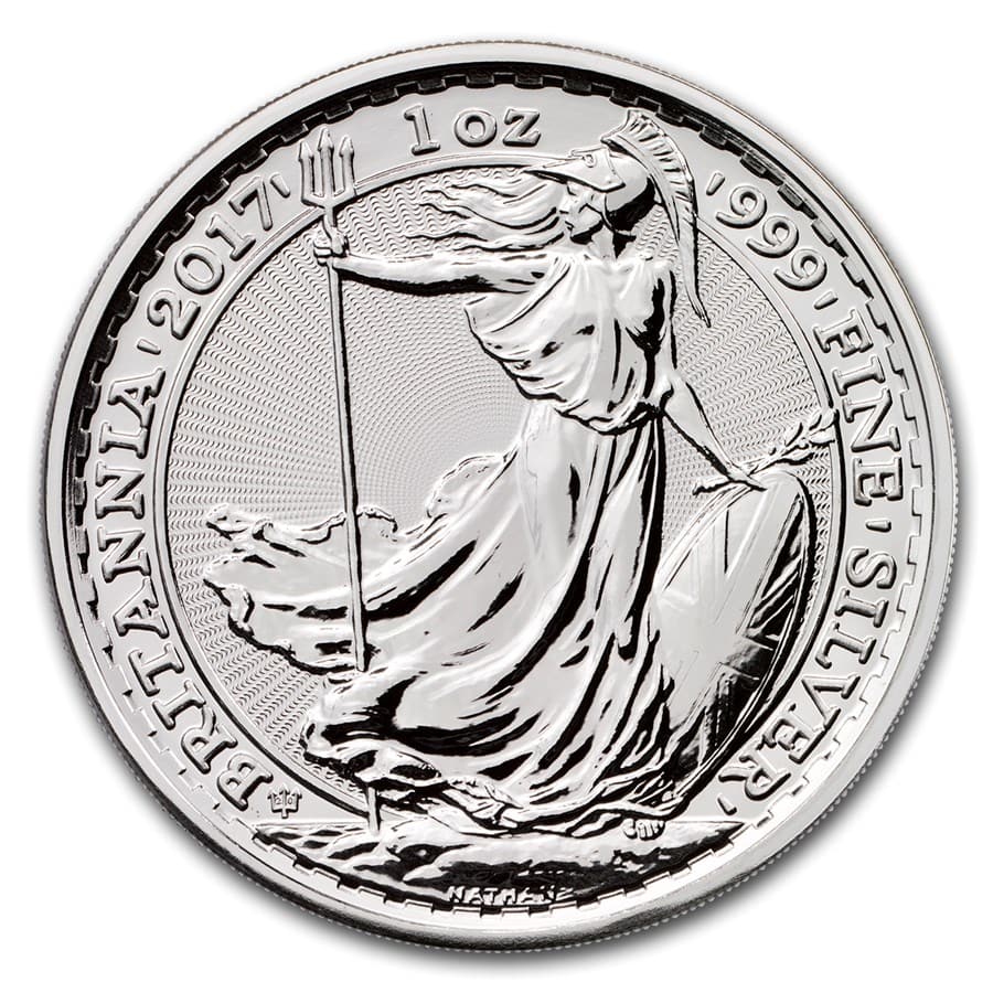 2017 Great Britain 1 oz Silver Britannia (20th Anniversary): 2017 Great Britain 1 oz Silver Britannia (20th Anniversary) RBJ no: 117686 Year: 2017 Grade: Brilliant Unc Grade Service: None Denomination: 2 Pounds Mint Mark: Trident "20" Mintmark Meta