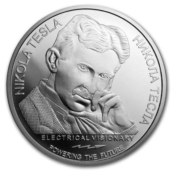 2019 Serbia 1 oz Silver 100 Dinar Nikola Tesla: Remote Control BU: 2019 Serbia 1 oz Silver 100 Dinar Nikola Tesla: Remote Control BU Product ID: 187563 Year: 2019 Grade: Brilliant Unc Grade Service: None Denomination: 100 Dinar Mint Mark: Not Shown Metal