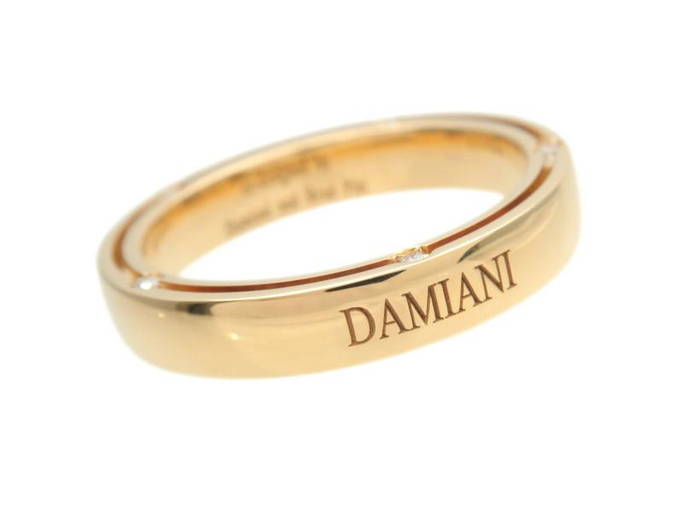 Damiani D Side Ring 10p Diamond K18 750yg Yellow Gold