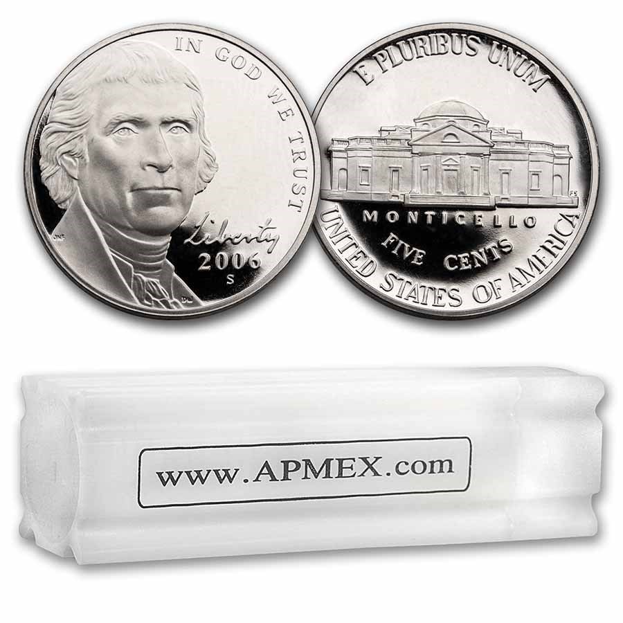 2007-S Jefferson Nickel 40-Coin Roll Proof: 2007-S Jefferson Nickel 40-Coin Roll Proof Product ID: 38427 Year: 2007 Grade: Proof Grade Service: None Denomination: 5 Cents Mint Mark: S - San Francisco Metal Content: 0 troy oz