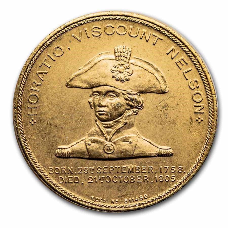 (c.1897) Admiral Nelson Flagship Medal (w/Box): (c.1897) Admiral Nelson Flagship Medal (w/Box) Product ID: 256009 Year: 1897 Grade: None Grade Service: None Mint Mark: Not Shown Metal Content: 0 troy oz Purity: .900 Diameter: