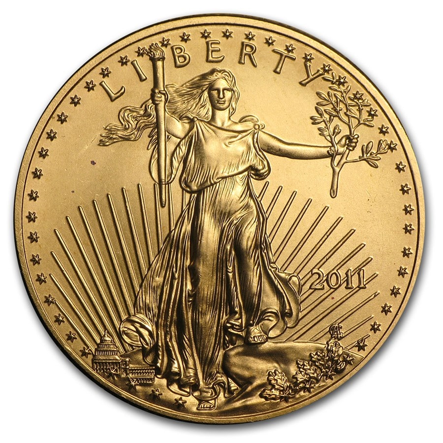 2011 1/2 oz American Gold Eagle BU: 2011 1/2 oz American Gold Eagle BU Product ID: 59147 Year: 2011 Grade: Brilliant Unc Grade Service: None Denomination: $25 Mint Mark: W - West Point (Not Shown) Metal Content: 0.5 troy oz