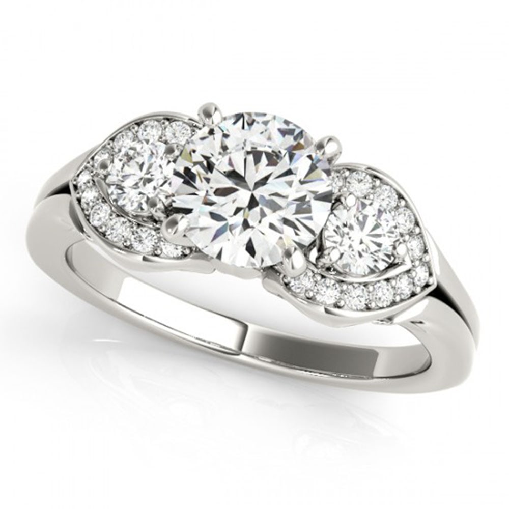 1.45 ctw VS/SI Diamond 3 Stone Ring 18k White Gold: 1.45 ctw VS/SI Diamond 3 Stone Ring 18k White Gold Item: Diamond Wedding Ring Total Gem weight: 1.45 carats Metal: Solid 18k White Gold Gold Product Weight: Approx. 7.4 grams Jewelry Note: We