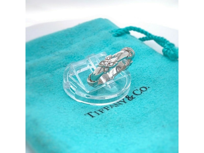 Tiffany & Co Diamond Signature X Ring In 18kt White Gold Auction