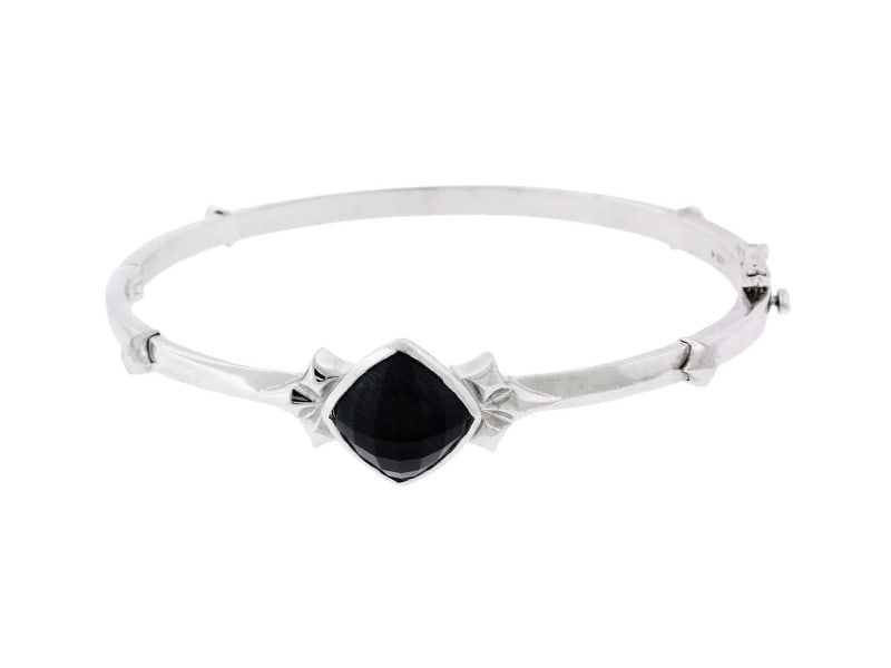 Stephen Webster 925 Sterling Silver & Crystal Haze Superstud Bangle Bracelet: Stephen Webster 925 Sterling Silver & Crystal Haze Superstud Bangle Bracelet Product Code: 263657006034-E Brand: Stephen Webster Condition: Never Worn Metal: Sterling Silver Stone: Crystal Size an