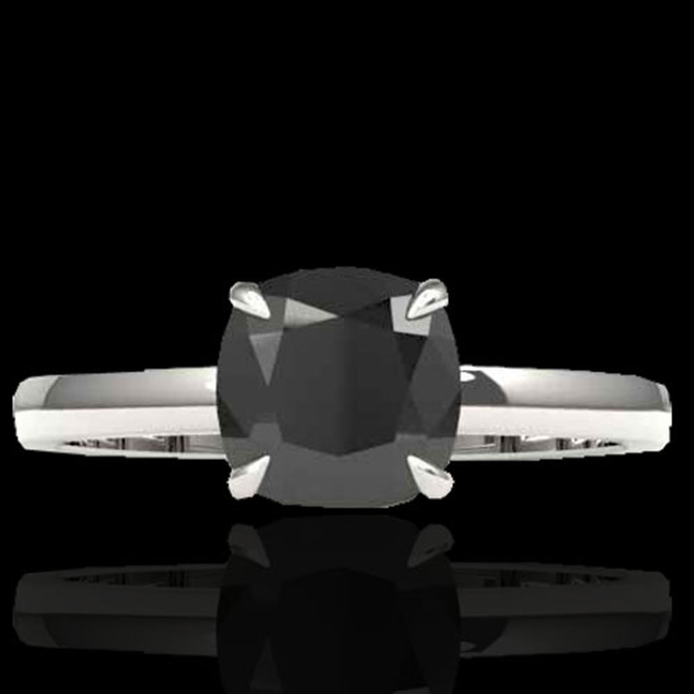 3 ctw Cushion Cut Black Diamond Solitaire Ring 18k White Gold: 3 ctw Cushion Cut Black Diamond Solitaire Ring 18k White Gold Item: Diamond Wedding RingTotal Gem weight: 3 carats Metal: Solid 18k White Gold Gold Product Weight: Approx. 3.5 grams Jewelry Note