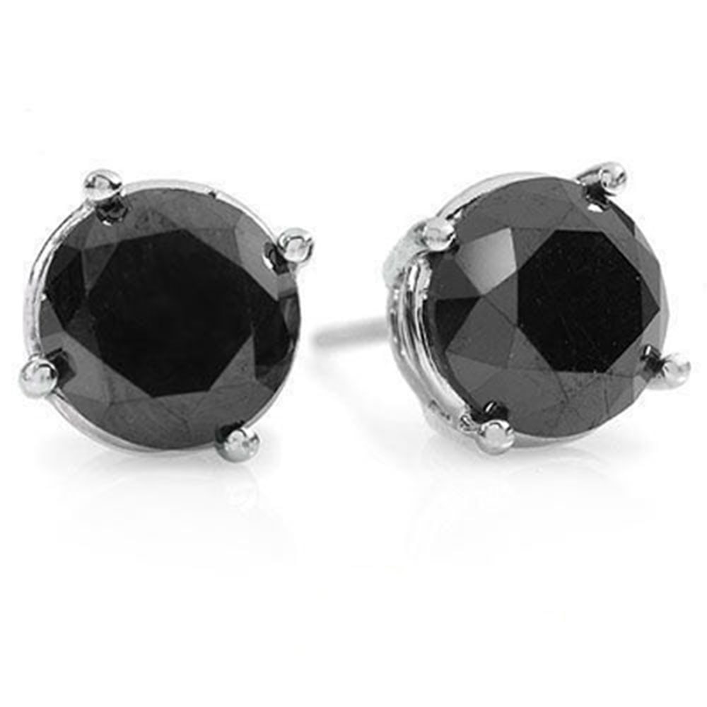 3.0 ctw VS Certified Black Diamond Stud Earrings 18k White Gold: 3.0 ctw VS Certified Black Diamond Stud Earrings 18k White Gold Item: Diamond StudTotal Gem weight: 3 carats Metal: Solid 18k White Gold Gold Product Weight: Approx. 2.7 grams Jewelry Note: