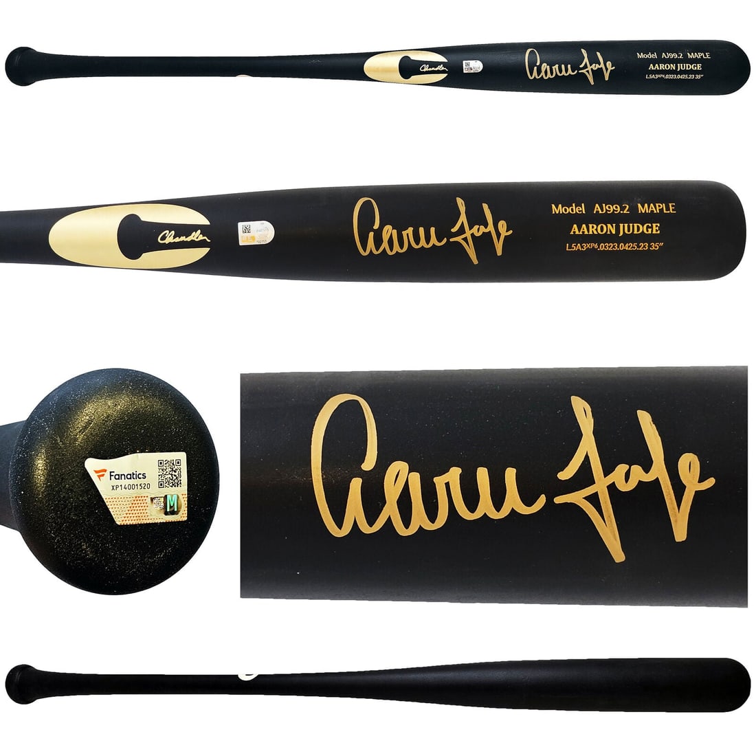 Aaron Judge Autographed Matte Flat Black Chandler Bat Yankees Mlb ...