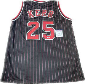 Michael Jordan Signed Bulls Authentic Mitchell & Ness Pinstripe Alternate Jersey (UDA COA)