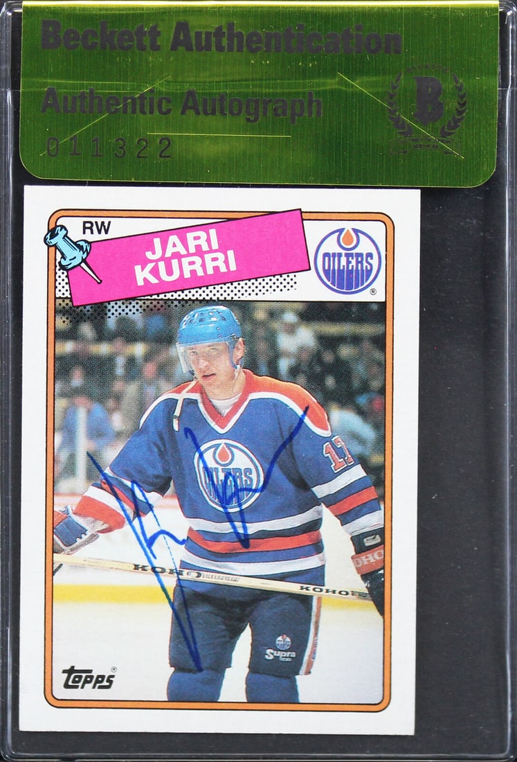 Oilers Jari Kurri Authentic Signed 1988 Topps #147 Card BAS #11322: Oilers Jari Kurri Authentic Signed 1988 Topps #147 Card BAS #11322 Oilers Jari Kurri Authentic Signed 1988 Topps #147 Card BAS #11322
