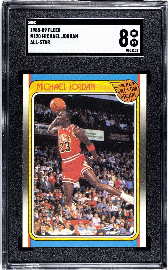 Michael Jordan 1988-89 Fleer All-Star Card #120 Chicago Bulls SGC Graded 8 NM-MT: Michael Jordan 1988-89 Fleer All-Star Card #120 Chicago Bulls SGC Graded 8 NM-MT Michael Jordan 1988-89 Fleer All-Star Card #120 Chicago Bulls SGC Graded 8 NM-MT