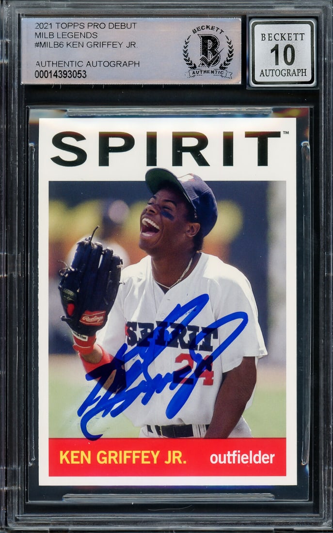 Ken Griffey Jr. 2021 Topps Pro Debut Card San Bernardino Gem 10 Auto Beckett A: Ken Griffey Jr. 2021 Topps Pro Debut Card San Bernardino Gem 10 Auto Beckett A Ken Griffey Jr. 2021 Topps Pro Debut Card San Bernardino Gem 10 Auto Beckett A