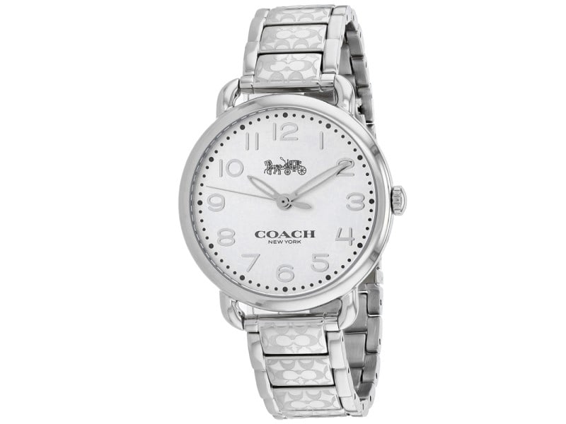 Coach womens Delancey: Coach womens Delancey Product Code: 14502495-39B2A Brand: Coach Condition: Never Worn Stainless steel case, Strainless steel bracelet, Silver dial, Quartz movement, Scratch resistant mineral, Water re