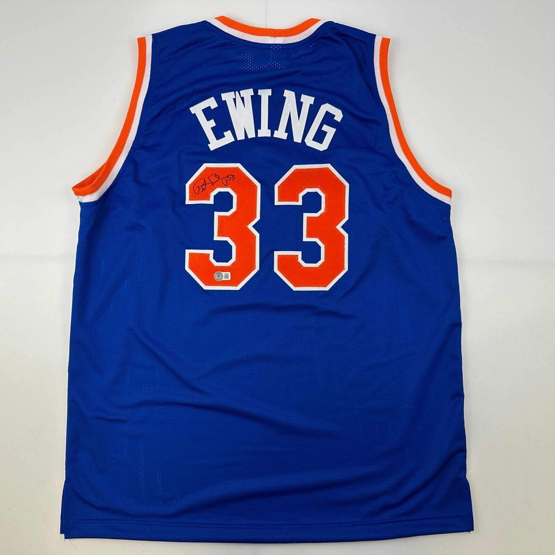 Autographed/Signed Patrick Ewing New York Blue Basketball Jersey Beckett BAS COA: Autographed/Signed Patrick Ewing New York Blue Basketball Jersey Beckett BAS COA Autographed/Signed Patrick Ewing New York Blue Basketball Jersey Beckett BAS COA RBJ no: 7358643667032