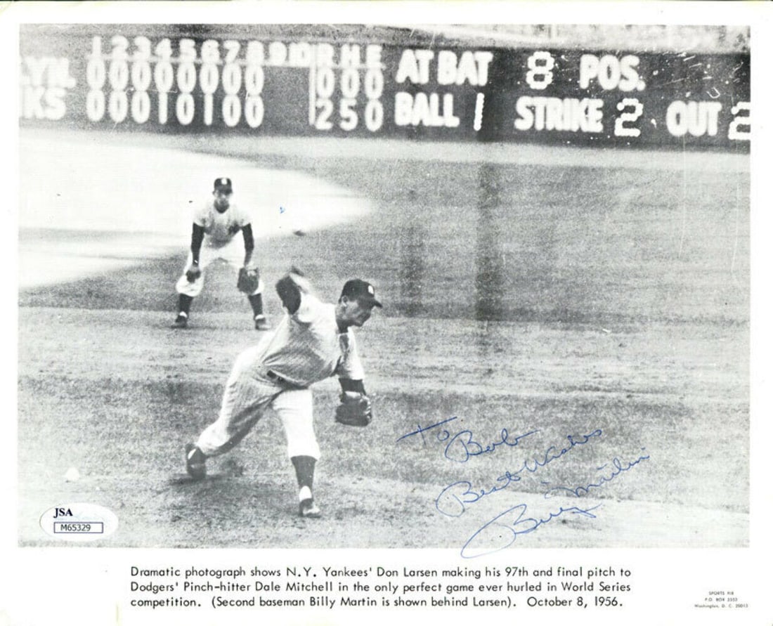 Billy Martin Autographed 8x10 Photo (JSA): Billy Martin Autographed 8x10 Photo (JSA) Billy Martin Autographed 8x10 Photo (JSA) RBJ no: 7250770821208